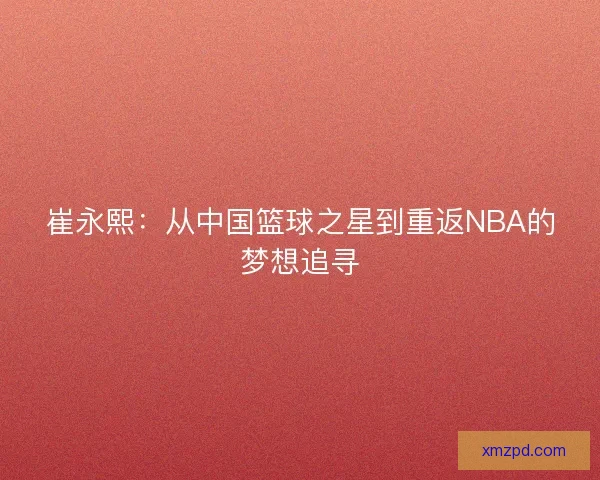 崔永熙：从中国篮球之星到重返NBA的梦想追寻