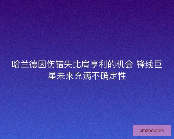 哈兰德因伤错失比肩亨利的机会 锋线巨星未来充满不确定性